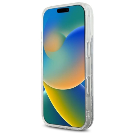 Karl Lagerfeld Liquid Glitter Choupette Head MagSafe - Hülle für iPhone 16 Pro (transparent)