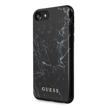 Guess Marble - Coque iPhone SE 2020 / 8 / 7 (Noir)