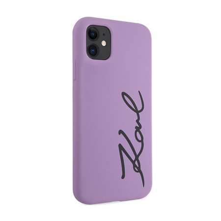 Karl Lagerfeld Silicone Signature - pouzdro pro iPhone 11 (fialové)