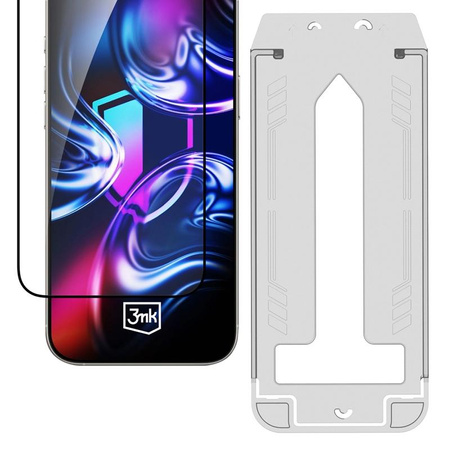 3mk HardGlass Max - Tempered Glass with Applicator for iPhone Air (Black)