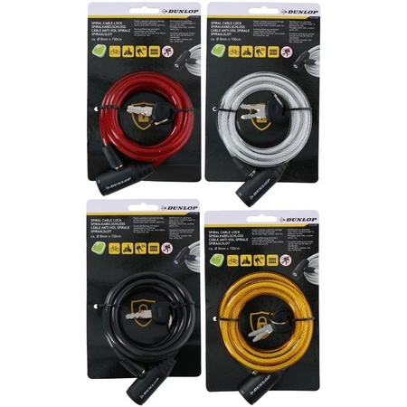 Dunlop - Cadenas à clé pour vélo (jaune)