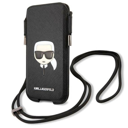 Karl Lagerfeld Saffiano Iconic Karl`s Head Pouch - Phone Bag S/M