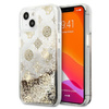 Guess Peony Liquid Glitter - pouzdro pro iPhone 13 mini (zlaté)