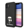 Karl Lagerfeld Saffiano with Pin Ikonik - Etui iPhone 12 mini (czarny)