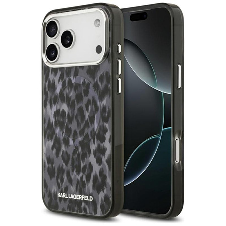 Karl Lagerfeld IML Leopard Pattern MagSafe - Hülle für iPhone 17 Pro Max (schwarz)