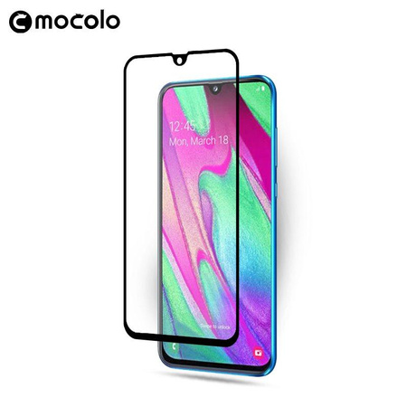 Mocolo 3D 9H Full Glue - Celoplošné ochranné sklo pro Samsung Galaxy A40 (černé)