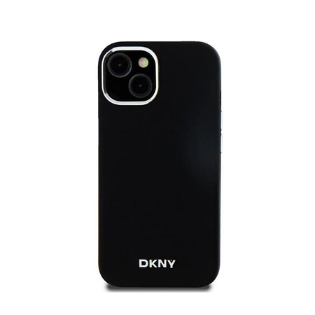 DKNY Liquid Silicone Small Metal Logo MagSafe - pouzdro pro iPhone 15 / 14 / 13 (černé)