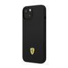 Ferrari Silikon Metall Logo - iPhone 14 Hülle (schwarz)