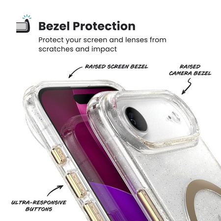 Speck Presidio Lux MagSafe - iPhone Air Case (Glitter / Gold Metallic)