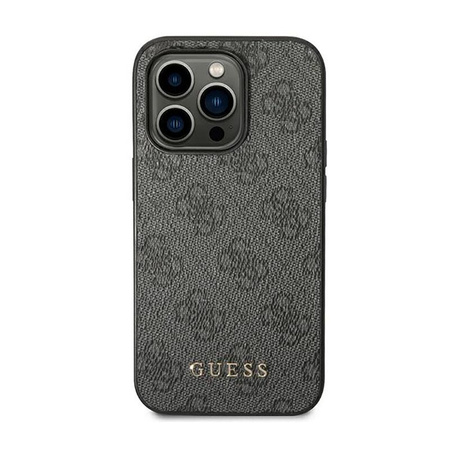 Guess 4G fém arany logó - iPhone 14 Pro tok (szürke)