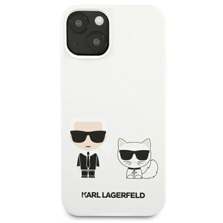 Karl Lagerfeld szilikon Karl & Choupette - iPhone 13 tok (fehér)