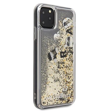 Karl Lagerfeld Glitter Liquid Floatting Charms - iPhone 11 Pro Max Case (Gold Floatting Charms)
