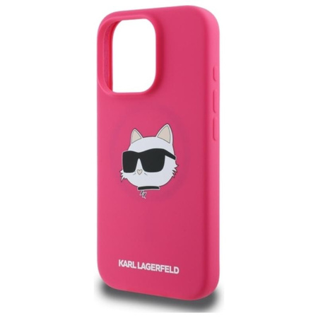 Karl Lagerfeld Silicone Choupette Head Print MagSafe - Case iPhone 16 Pro (fuchsia)