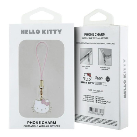 Hello Kitty Phone Strap Charm Kitty Head - telefon medál (rózsaszín)