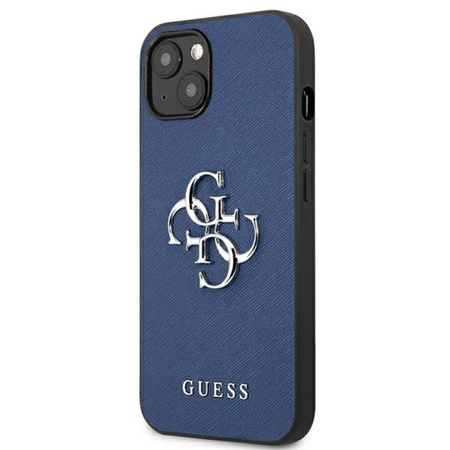 Guess Saffiano 4G Big Silver Logo - Tasche für iPhone 13 mini (blau)