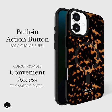 Kate Spade New York Protective MagSafe - Hülle für iPhone 16 Plus (Tortoise)