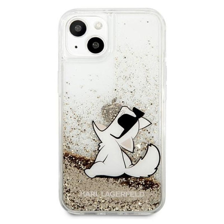 Karl Lagerfeld Liquid Glitter Choupette Fun - iPhone 13 tok (arany)