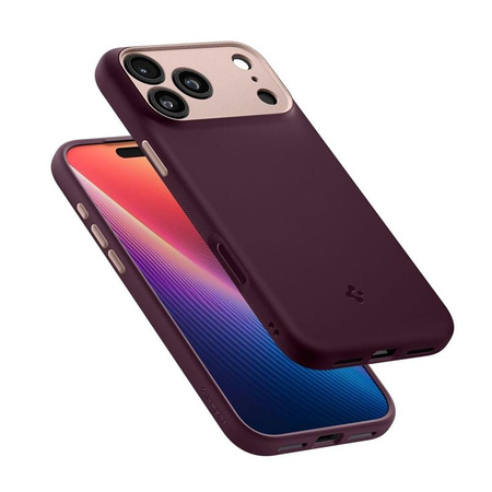 ETUI DO IPHONE 17 PRO MAX do MAGSAFE SPIGEN NANO ORYGINALNE BURGUNDOWE CASE