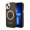 Guess Gold Outline Translucent MagSafe - iPhone 14 Plus Case (black)