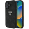 Guess Hot Stamp 4G Pattern Triangle Metal Logo - pouzdro pro iPhone 16 (černé)
