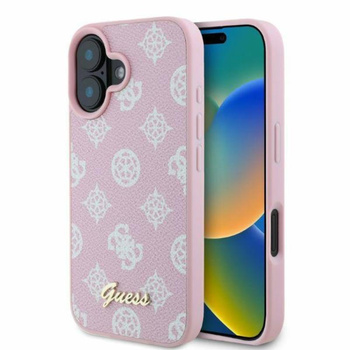 Guess Peony Script MagSafe - pouzdro pro iPhone 16 (růžové)