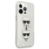 Karl Lagerfeld Glitter Karl & Choupette Head - iPhone 13 Pro Max Case (silver)