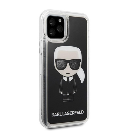 Karl Lagerfeld Iconic Glitter - pouzdro pro iPhone 11 Pro (černé)