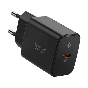 Spigen Essential EE201EU GaN - Chargeur secteur USB-C 20W (Noir)