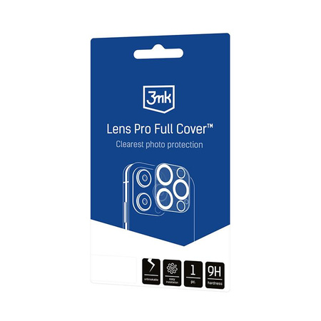 3mk Lens Pro Full Cover - Kamera lencse üveg iPhone 15 Pro / 15 Pro Max készülékhez