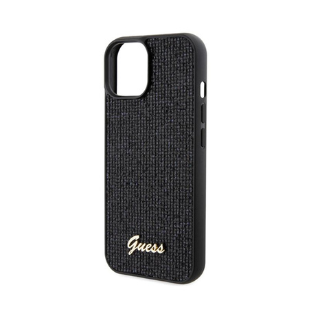 Guess Disco Metal Script - pouzdro pro iPhone 15 (černé)