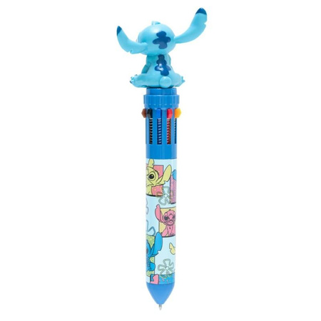 WIELOKOLOROWY DŁUGOPIS STITCH 10 KOLORÓW DLA DZIECI DO SZKOŁY Z FIGURKĄ