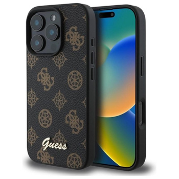 Pouzdro Guess Peony Script MagSafe - iPhone 16 Pro Max (černé)
