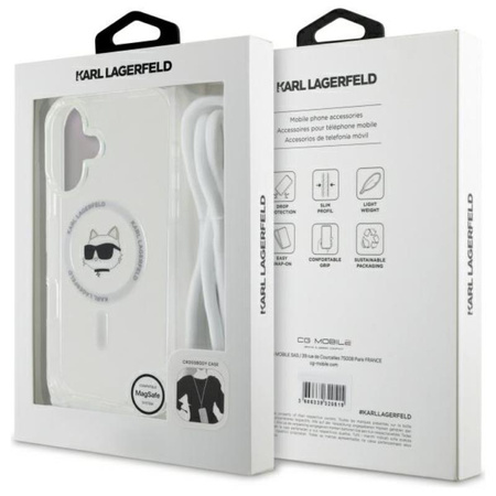 Karl Lagerfeld IML Choupette Head & Cord MagSafe - iPhone 16 tok (átlátszó)