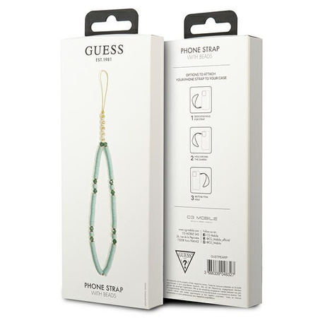 Guess Phone Strap Beads Heishi - pendentif téléphone 25 cm (Bleu)