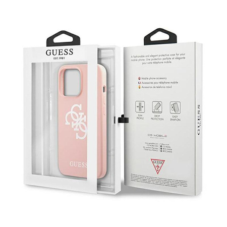 Guess Silicone 4G Big Logo - Coque iPhone 13 Pro Max (rose)