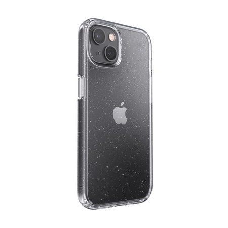 Speck Presidio Perfect-Clear s třpytkami - pouzdro pro iPhone 13 s povrchovou úpravou MICROBAN (čiré/platinové třpytky)