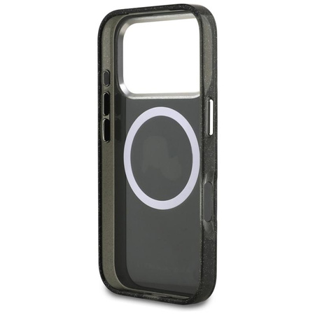 Karl Lagerfeld IML Glitter Karl & Choupette Heads Logo MagSafe - Case for iPhone 17 Pro (black)