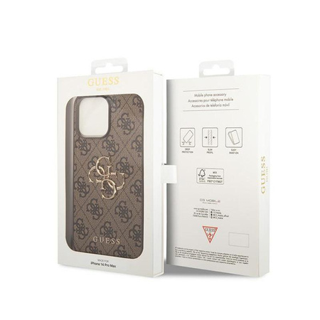 Guess 4G Big Metal Logo - iPhone 15 Pro Case (brown)