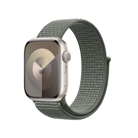 Crong Nylon - Sportovní řemínek pro Apple Watch 44/45/46/49 mm (vojensky zelený)