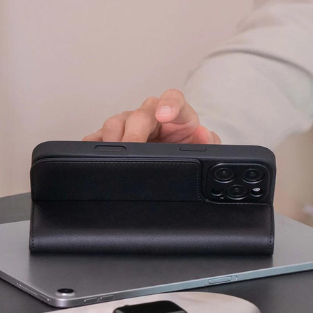 Moshi Overture MagSafe - 3-in-1 Lederhülle mit Klappe für iPhone 16 Pro Max (Charcoal Black)