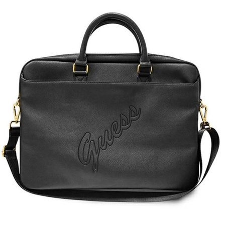 Guess Saffiano Script Computer Bag - Sacoche pour ordinateur portable 15" (noir)