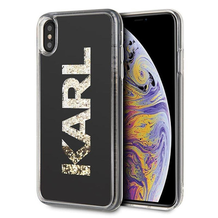 Karl Lagerfeld Logo Karl - Coque pour iPhone Xs Max (or pailleté)