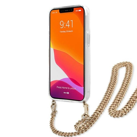 Guess Leopard Gold Stripe Crossbody - Étui pour iPhone 13 Pro Max