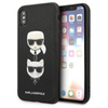 Karl Lagerfeld Saffiano Karl & Choupette Heads - iPhone Xs Max Case (black)