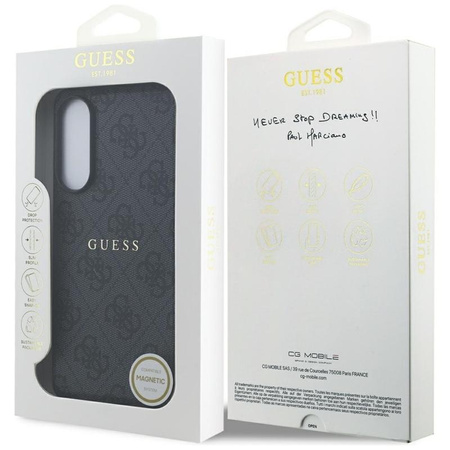 Guess 4G Ring Classic Logo MagSafe - Hülle Samsung Galaxy S25 Edge (schwarz)