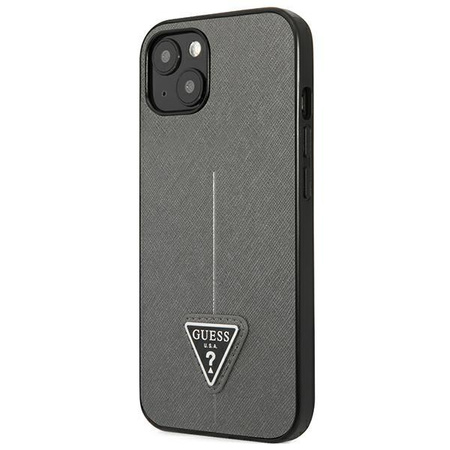 Guess Saffiano Triangle Logo Tasche - iPhone 13 Tasche (silber)
