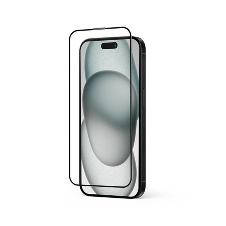 Crong Anti-Bacterial 3D Armour Glass - 9H voll Bildschirm gehärtetes Glas für iPhone 15 Plus + Installationsrahmen