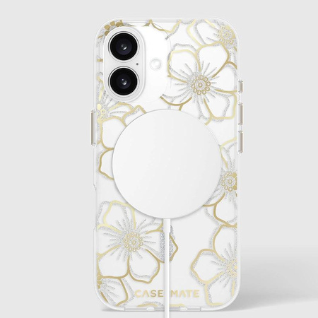 Pouzdro Case-Mate Floral Gems MagSafe - iPhone 16 (zlaté)