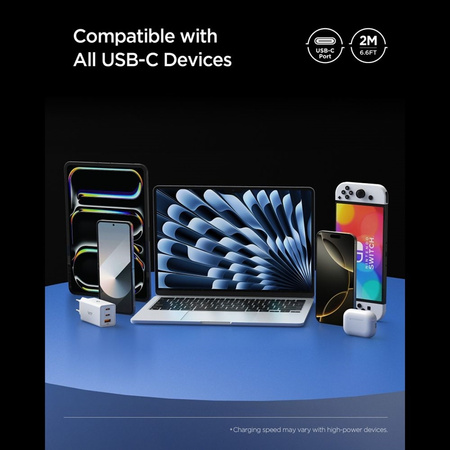 Spigen EB10020CC Essential - USB-C zu USB-C PD Kabel 100W 2m (Weiß)