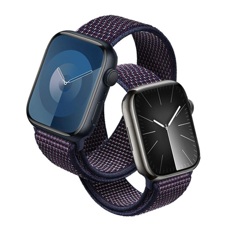 Crong Nylon - Bracelet sport pour Apple Watch 44/45/46/49 mm (Midnight Blue)